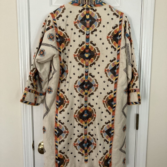 NWOT Embroidered and beaded Anthropologie Coloma Jacket, Pockets, Open Front, S - Picture 2 of 9